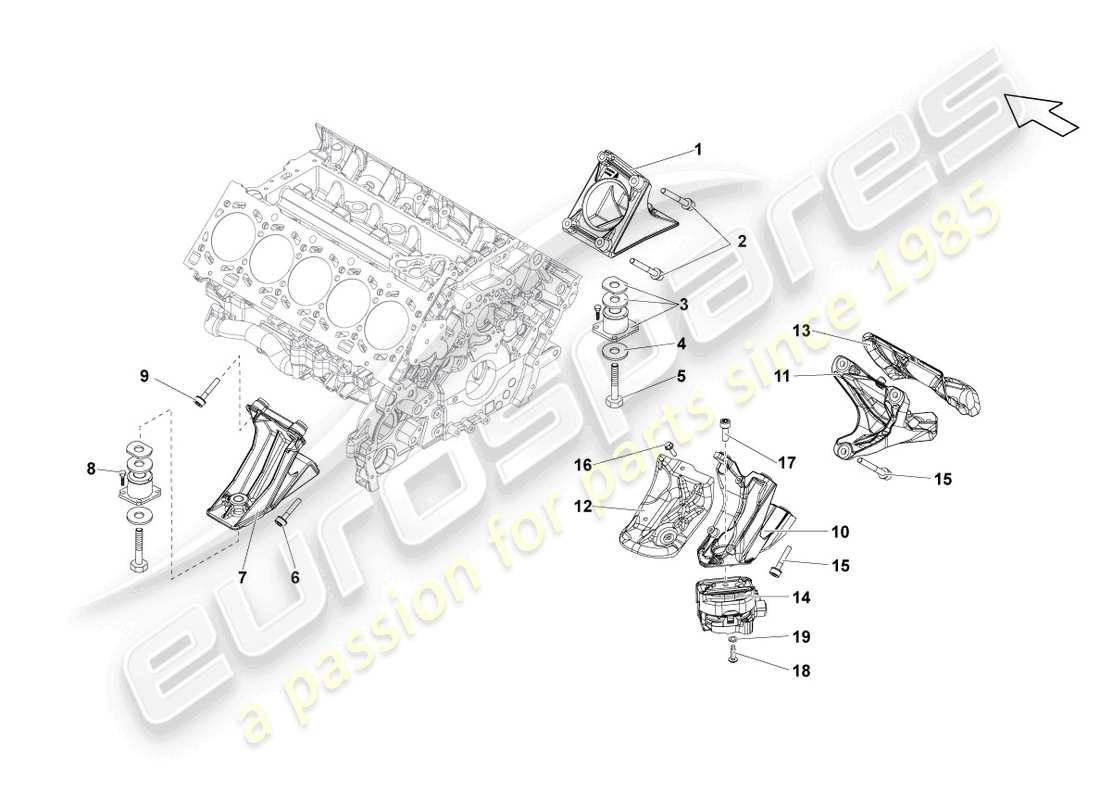 un diagramma delle parti dal catalogo delle parti lamborghini lp550-2 coupe (2013)