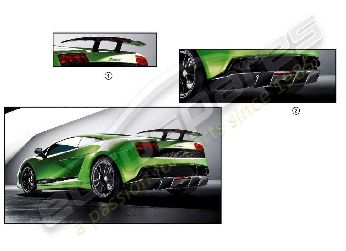 lamborghini lp570-4 spyder performante (accessories) schema delle parti del kit retrofit