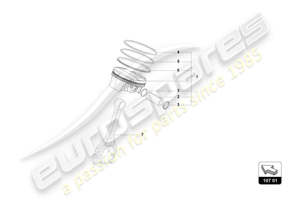 lamborghini revuelto coupe (2024) pistone completo diagramma delle parti