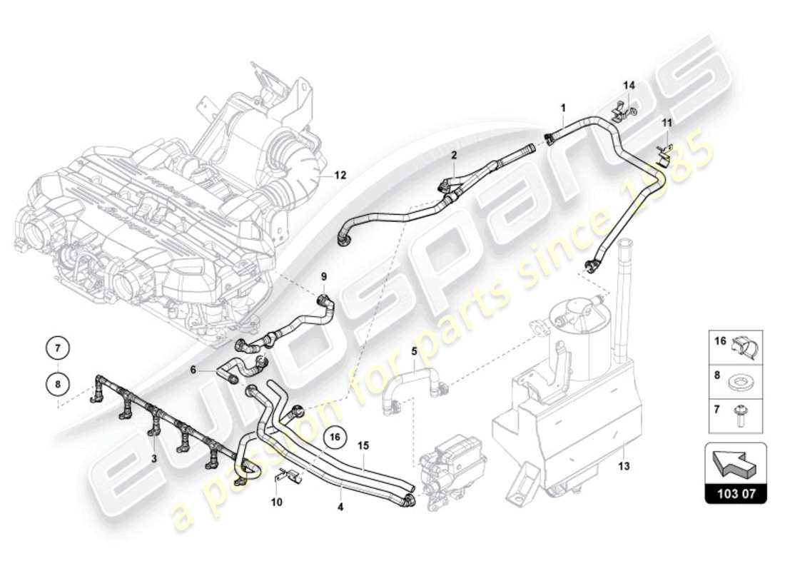 lamborghini ultimae (2022) ventilazione per copertura testa cilindro da vin cla00325 schema parte