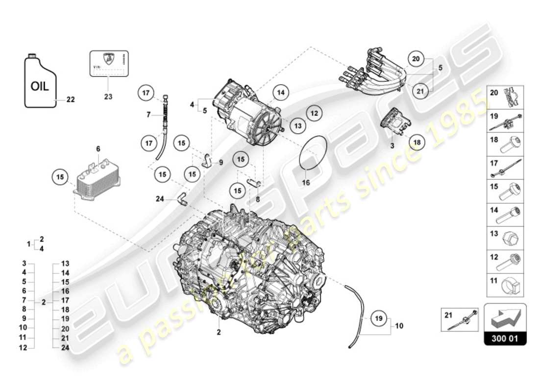 lamborghini revuelto coupe (2024) cambio automatico diagramma delle parti