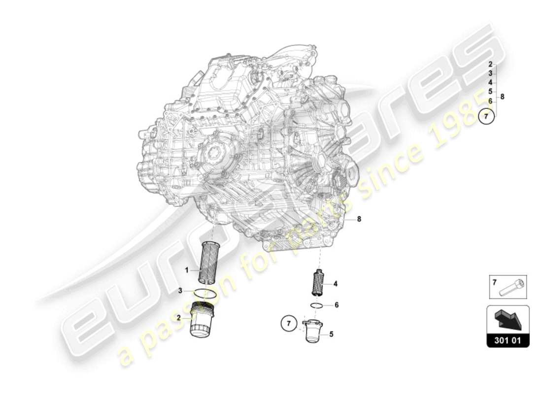 lamborghini revuelto coupe (2024) schema delle parti filtro olio