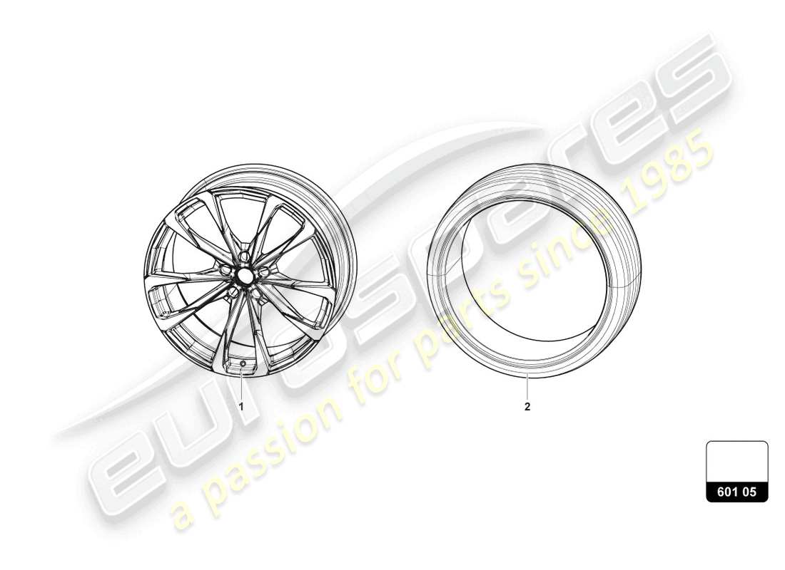 lamborghini urus (2022) ruote/pneumatici 23 diagramma delle parti
