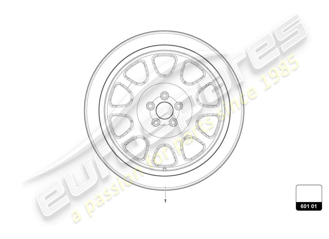 lamborghini urus performante (2023) ruota di scorta diagramma delle parti
