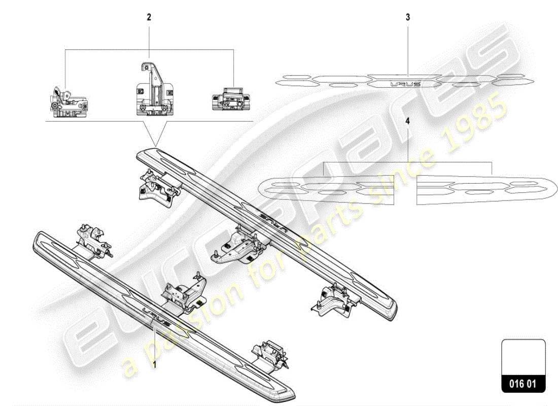 lamborghini urus s (accessories) spoiler diagramma delle parti