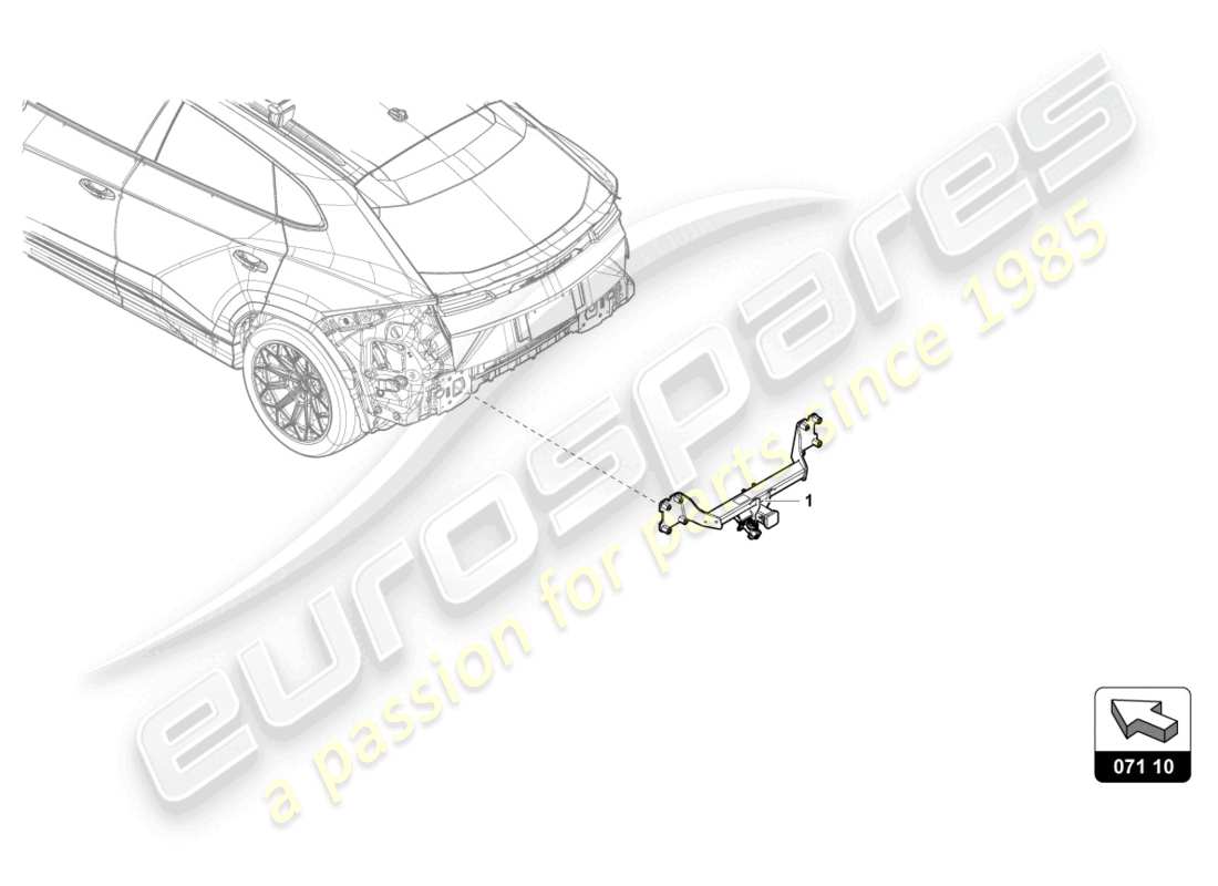 lamborghini urus s (accessories) accessorio per gancio di traino schema delle parti