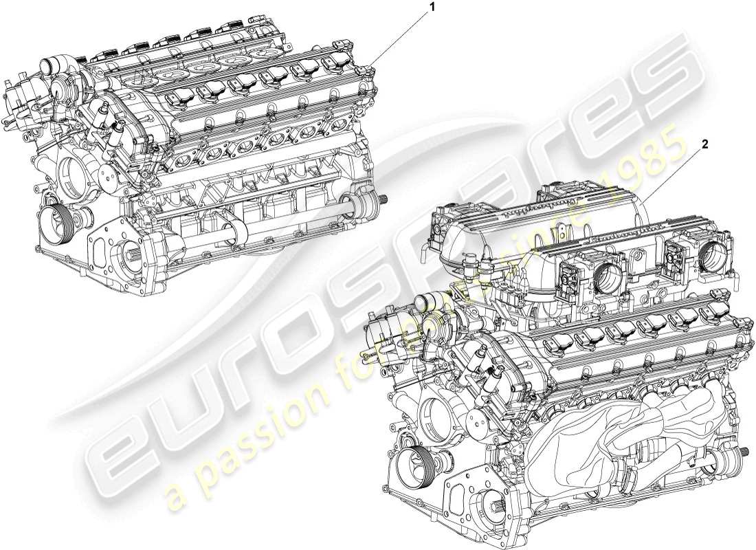 lamborghini reventon motore base 6.5 ltr. diagramma delle parti