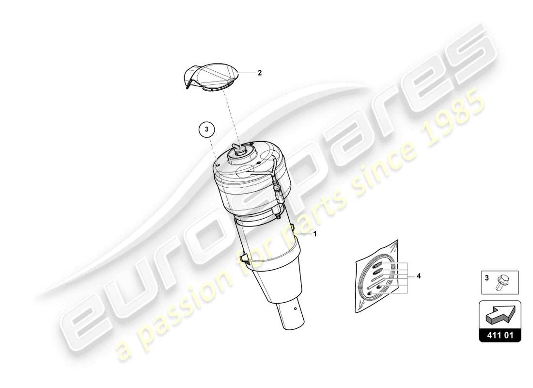 lamborghini urus (2020) punta a gas diagramma delle parti