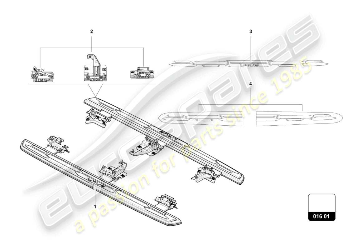 lamborghini urus performante (accessories) diagramma delle parti spoiler