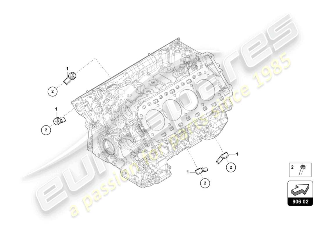 lamborghini urus performante (2023) sensore di colpo diagramma delle parti