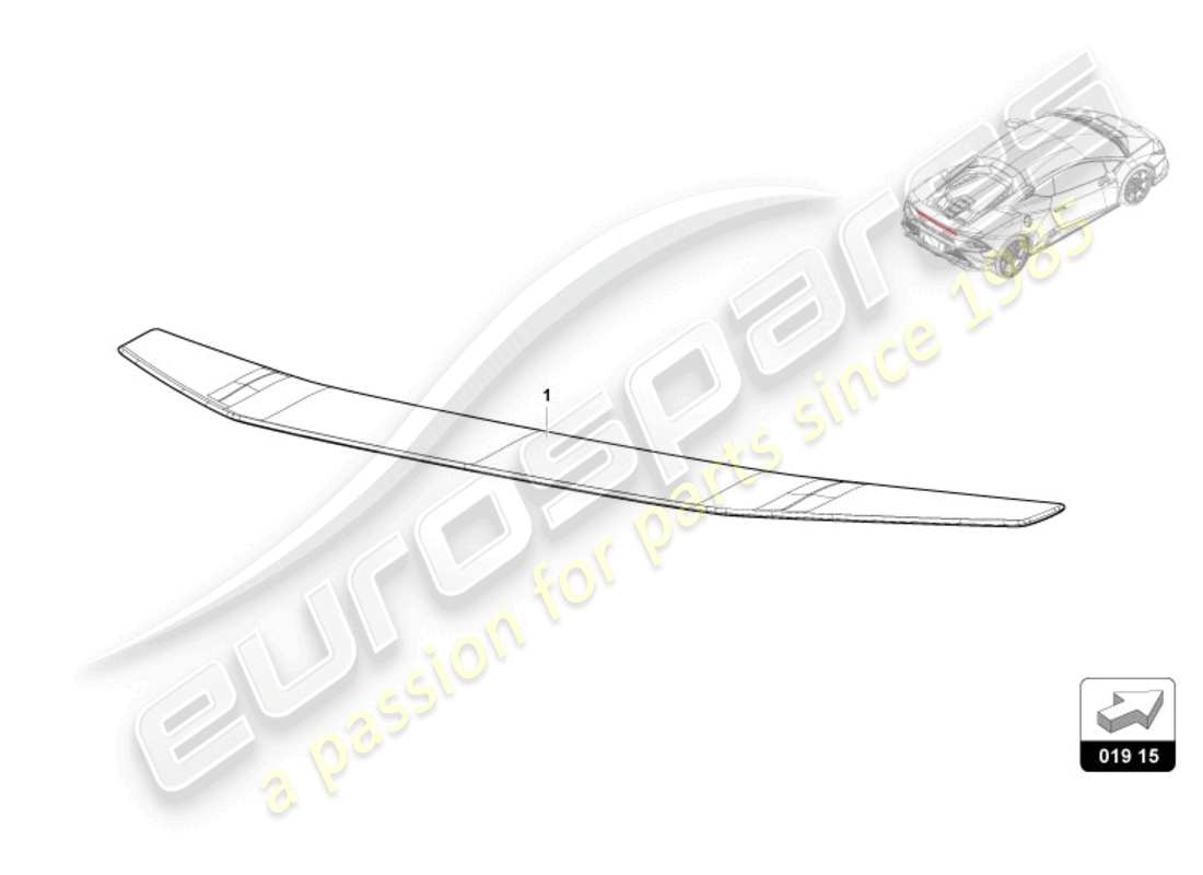 lamborghini huracan tecnica (accessories) spoiler diagramma delle parti