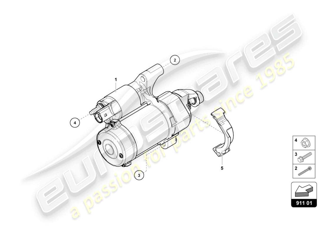 lamborghini urus (2020) schema delle parti di starter