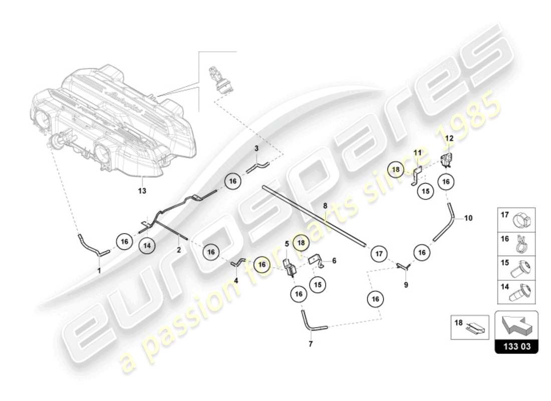 lamborghini revuelto coupe (2024) collettore di aspirazione diagramma delle parti