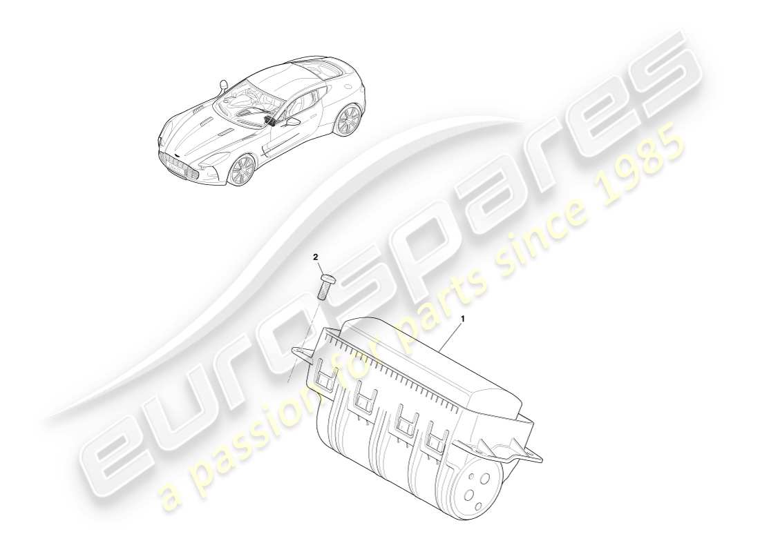 aston martin one-77 (2011) schema delle parti dell'airbag passeggero