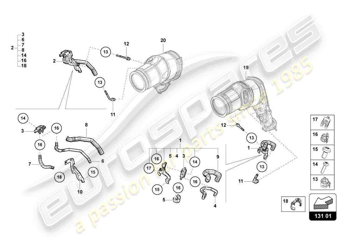 lamborghini urus (2020) linea di controllo con sensore di differenza di pressione opf schema particolare