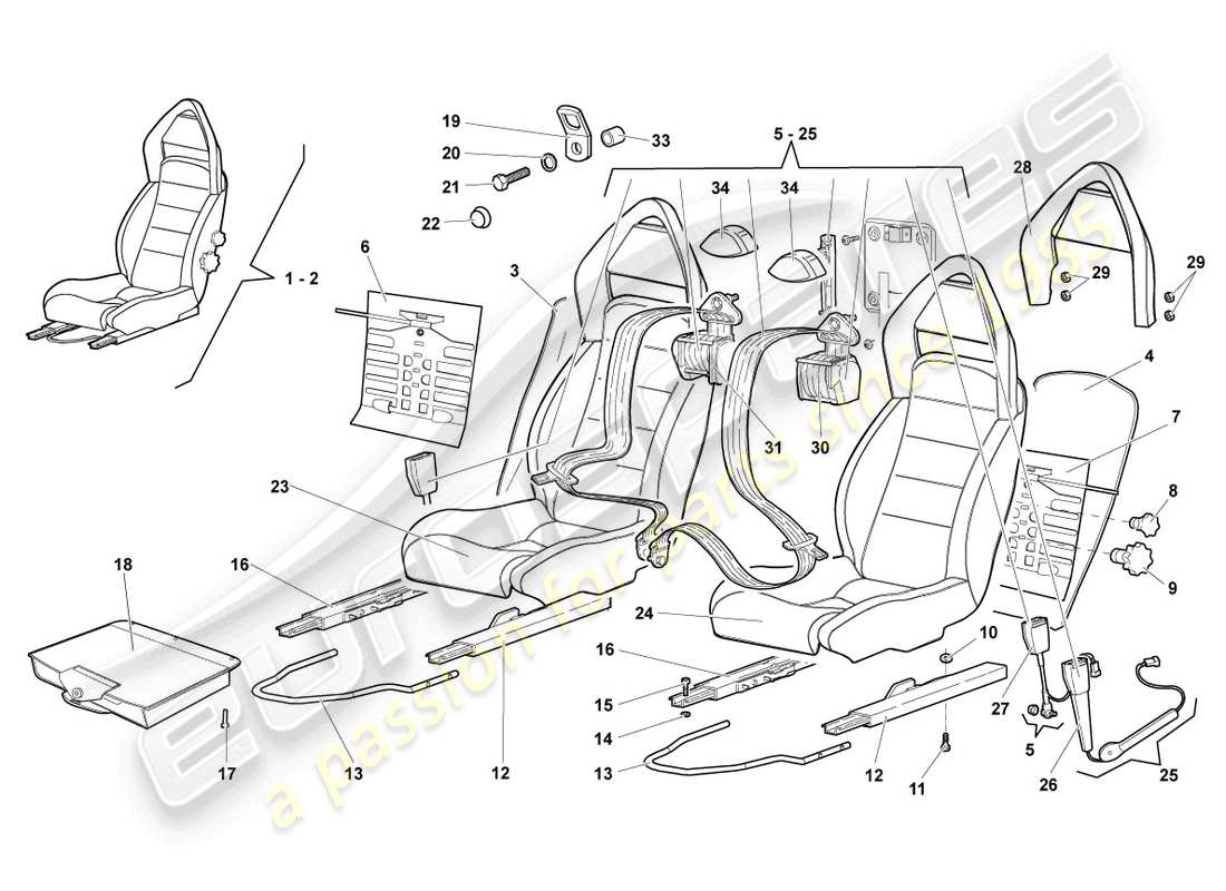 lamborghini reventon sedile completo diagramma delle parti