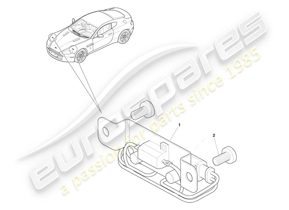 aston martin v8 vantage (2007) diagramma delle parti del resistore dell'indicatore direzionale