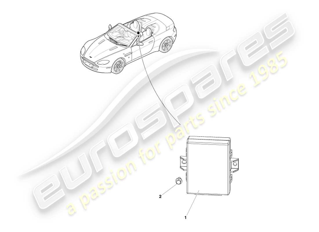 aston martin v8 vantage (2007) diagramma delle parti del controller della chiusura del tonneau