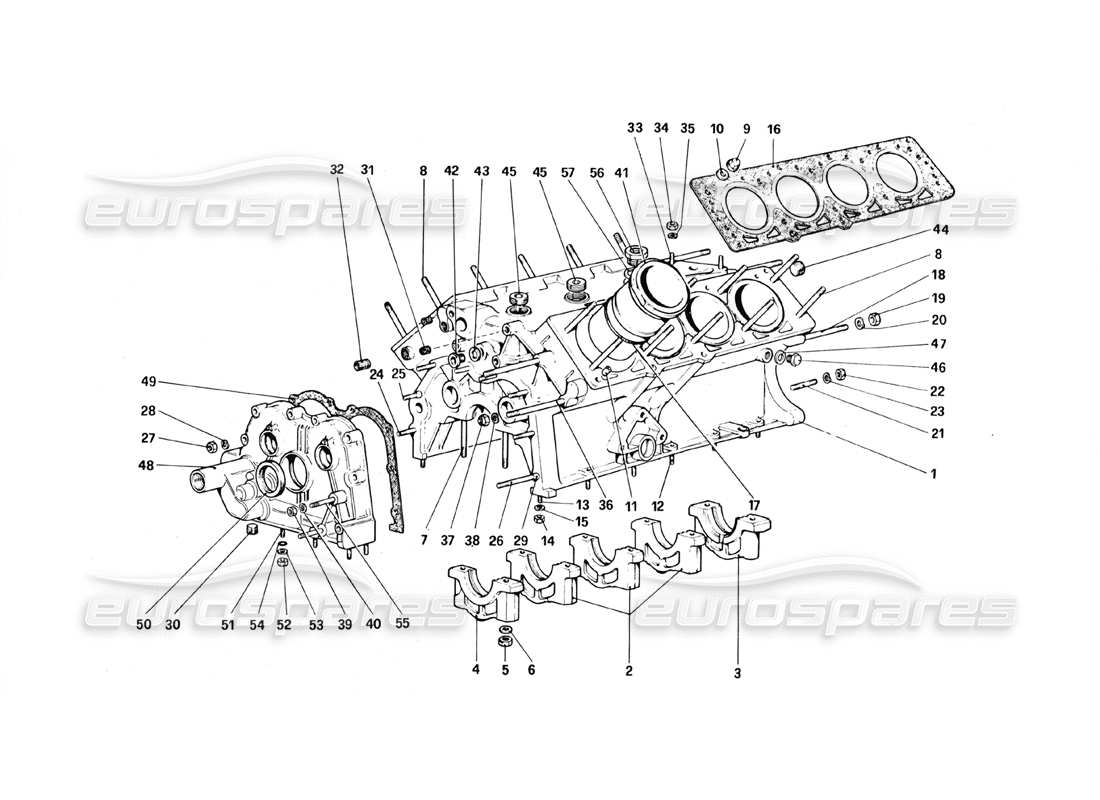 ferrari 328 (1988) schema delle parti del basamento