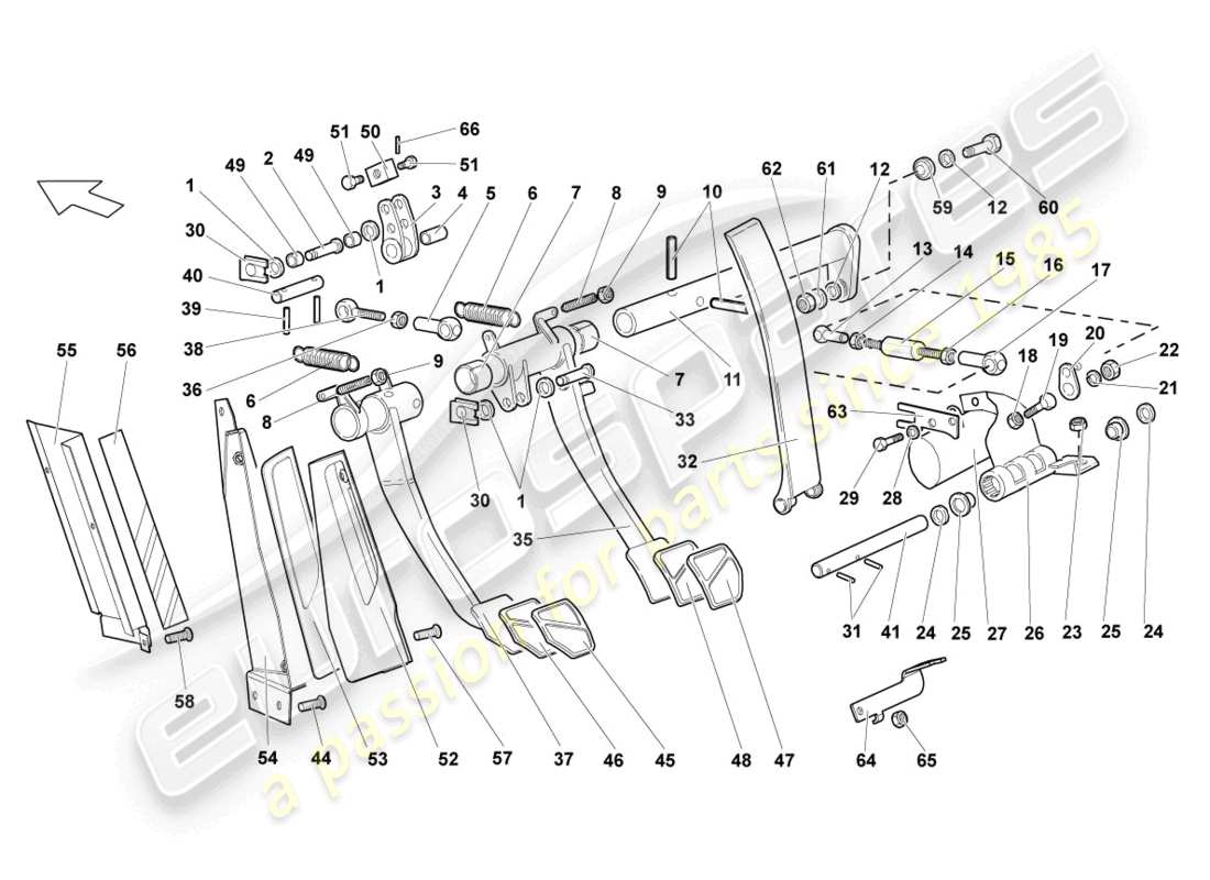 uno schema delle parti dal catalogo delle parti Lamborghini LP640 Coupé (2007)