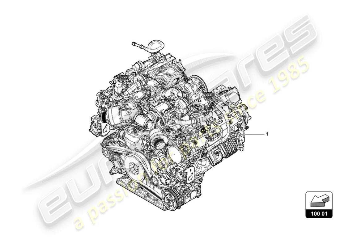 lamborghini urus performante (2023) schema delle parti del motore