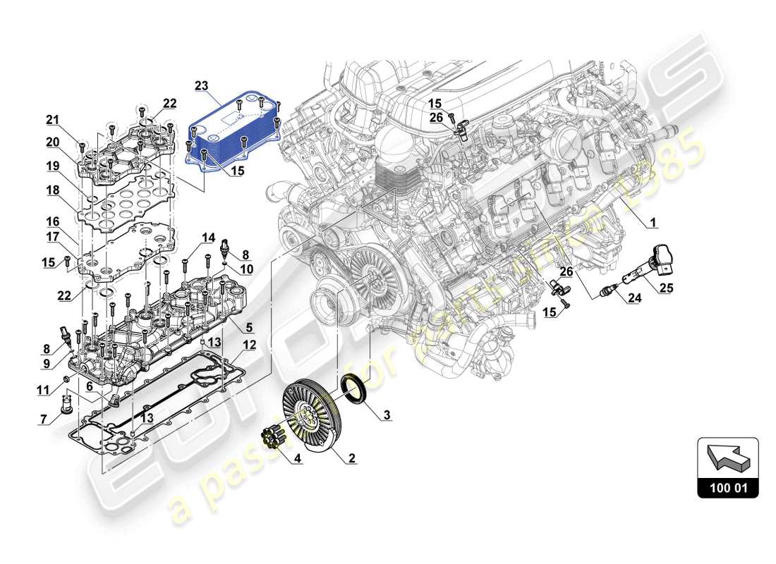 lamborghini gt3 (2017) schema delle parti motore ausiliario