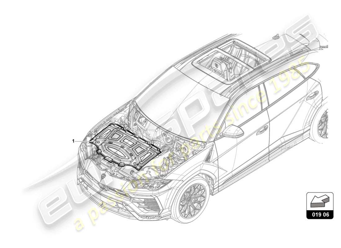 lamborghini urus s (accessories) copertura motore diagramma delle parti