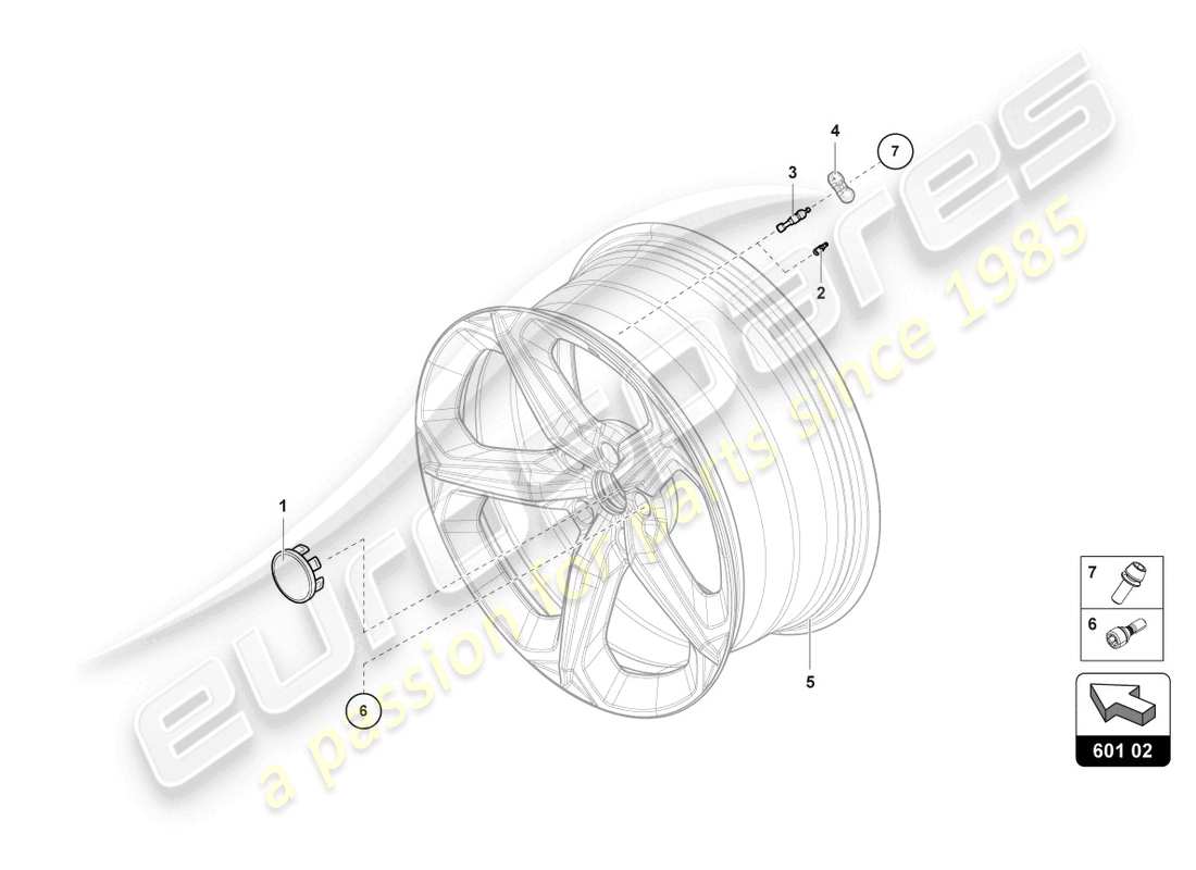 lamborghini urus performante (2023) sensore pressione pneumatici diagramma delle parti