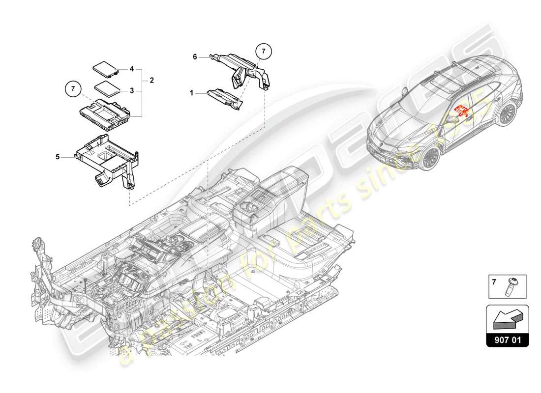lamborghini urus performante (2023) interfaccia di diagnosi per bus dati (gateway) schema parte