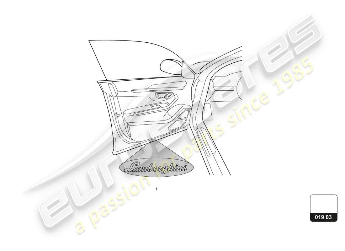 lamborghini urus s (accessories) sistema di illuminazione diagramma delle parti