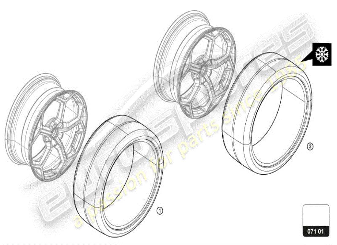 lamborghini accessories (tecnica) diagramma delle parti pneumatici