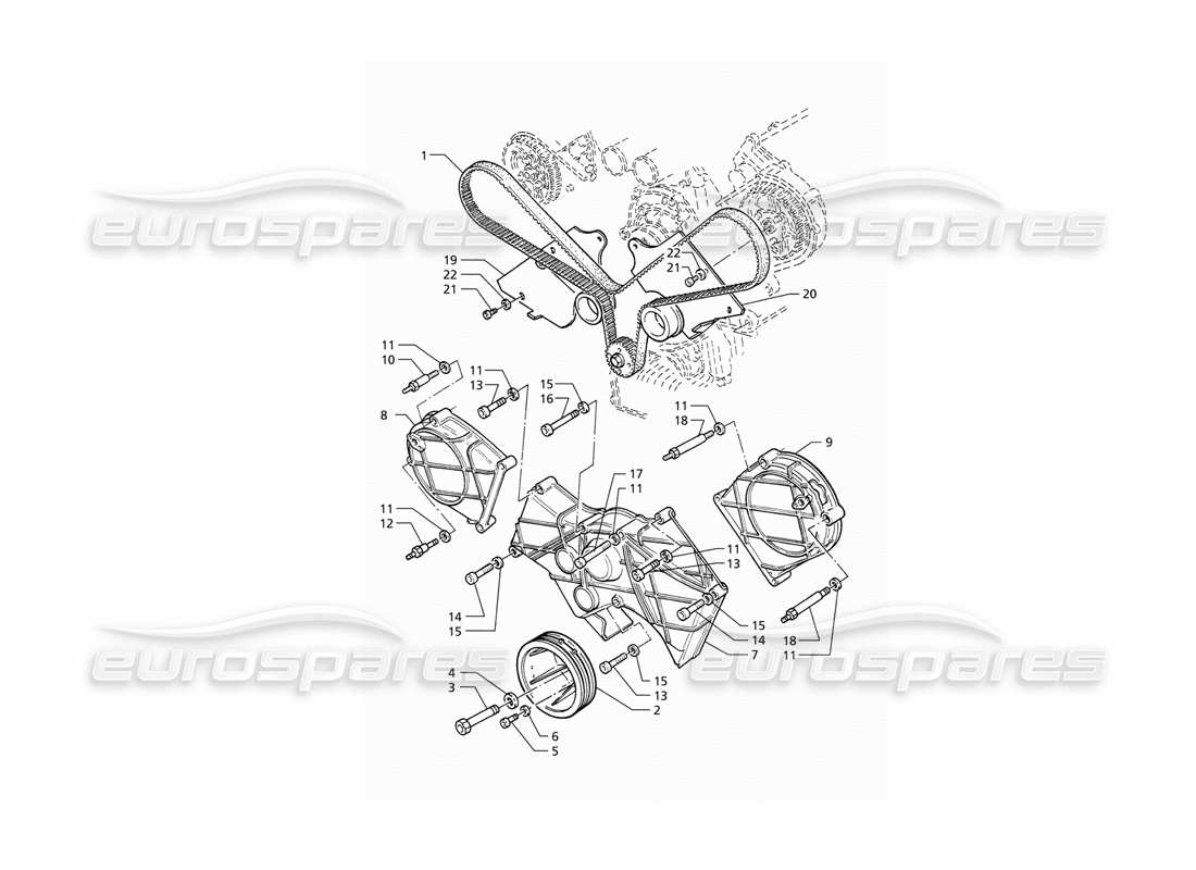maserati qtp v6 (1996) controllo del temporizzazione e diagramma delle parti delle copertine