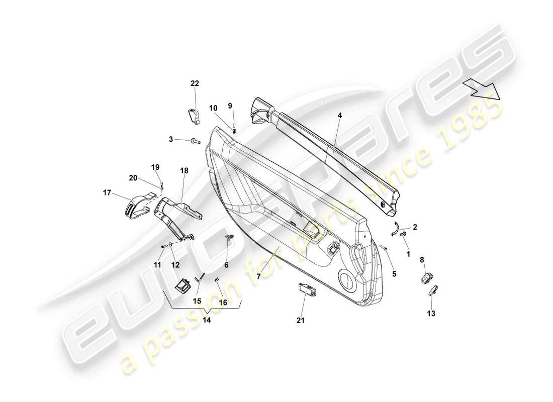 lamborghini lp570-4 spyder performante (2012) pannello della porta diagramma delle parti