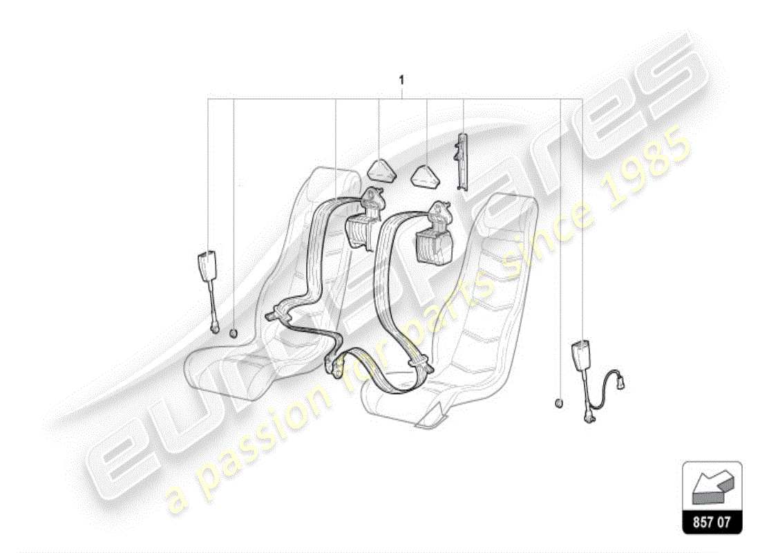 lamborghini diablo vt (1999) cinture di sicurezza diagramma delle parti