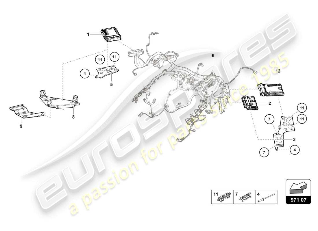 lamborghini evo spyder (2021) unità di controllo motore diagramma delle parti