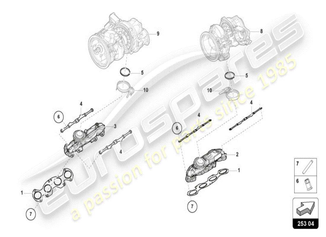 lamborghini 2025 | urus se abgaskrümmer teilediagramm