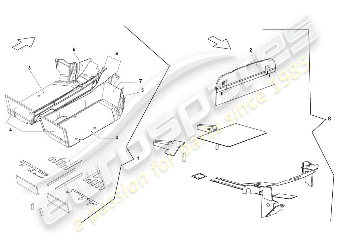 lamborghini lp570-4 sl (2013) rivestimento del pavimento schema delle parti