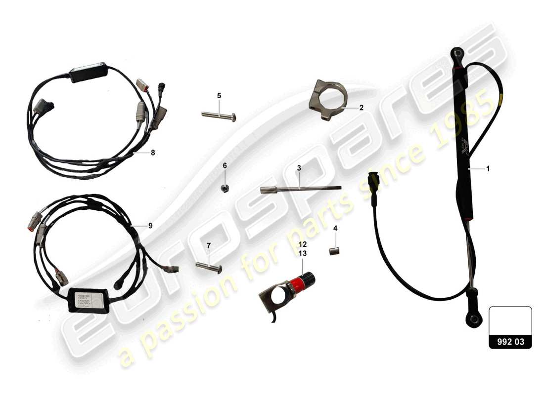 lamborghini super trofeo (2016) kit smorzatori potenziometri schema delle parti