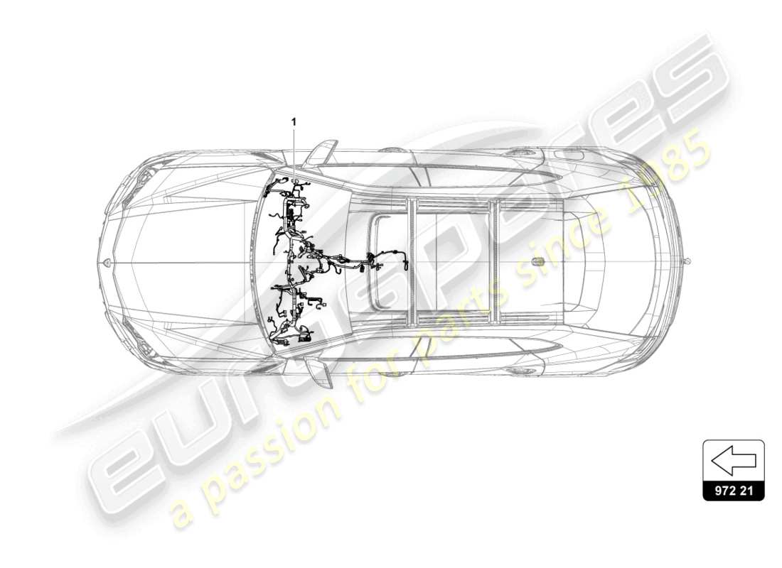 lamborghini urus (2020) set di cablaggio per cruscotto schema delle parti