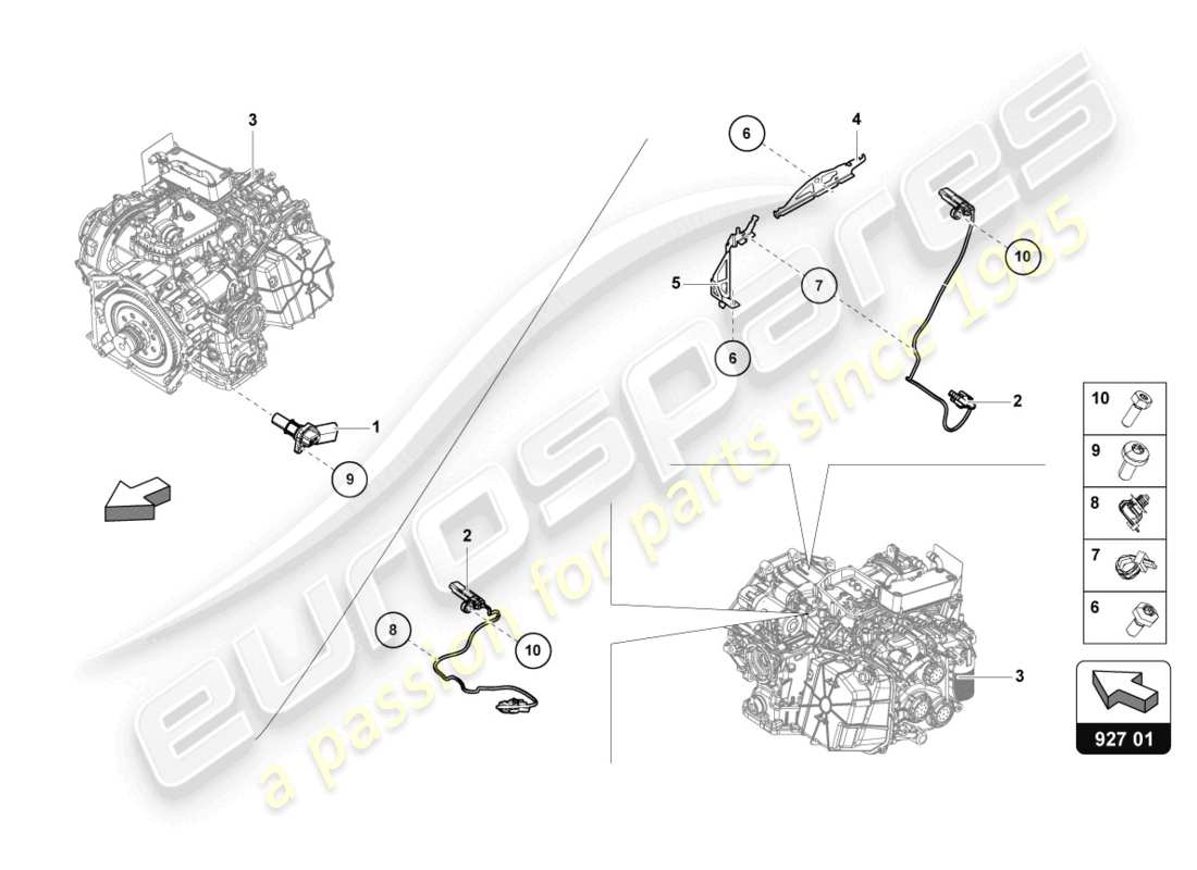 lamborghini evo coupe 2wd (2022) sensore di velocità con sensore di temperatura schema delle parti