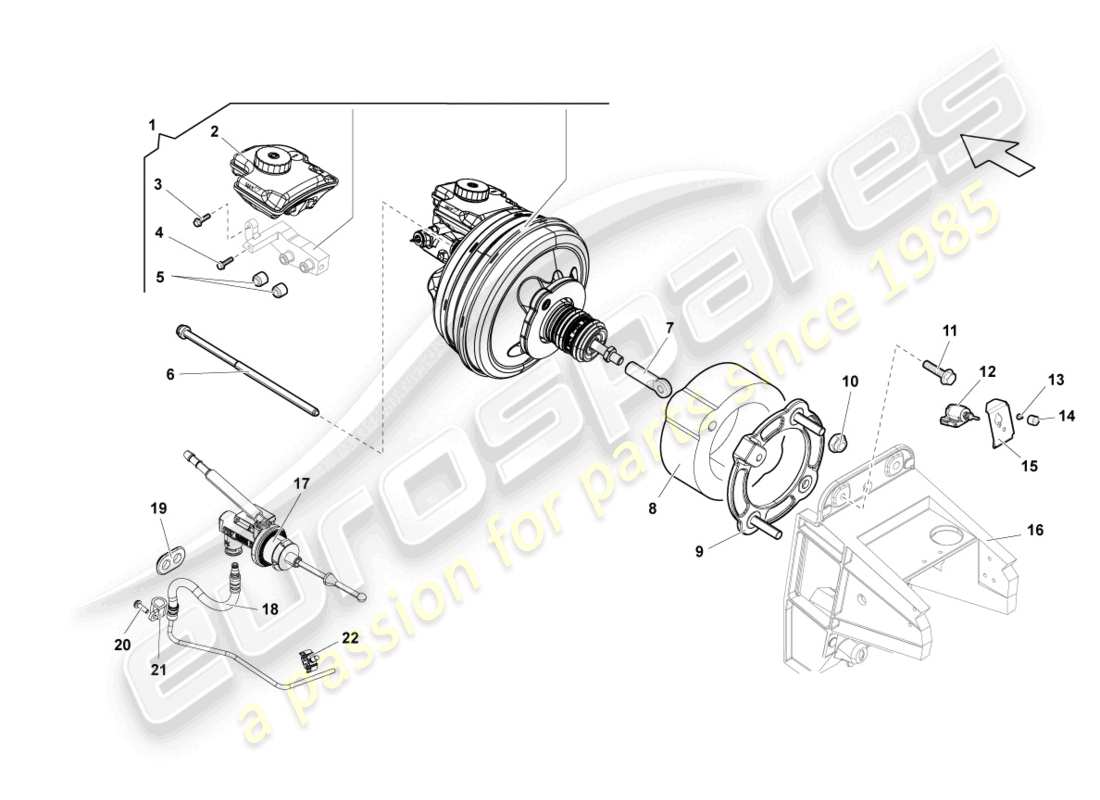 lamborghini lp570-4 sl (2010) diagramma delle parti del servofreno
