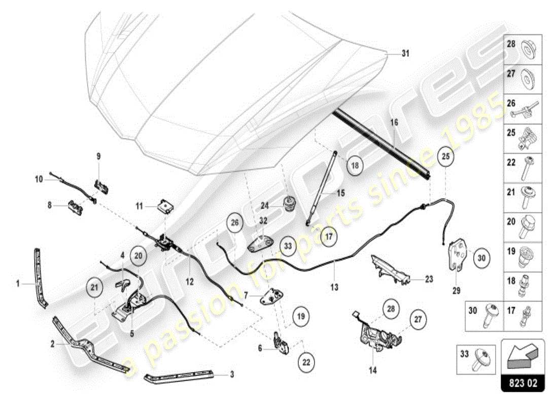 lamborghini 2025 | urus se dichtung für motorabdeckung teilediagramm