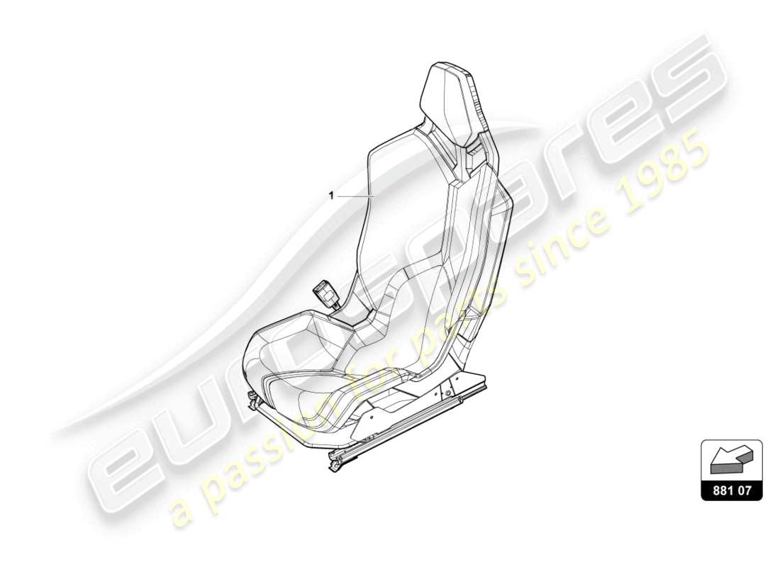 lamborghini 2023 (evo spyder 2wd) sedile sportivo 'racing seat' schema delle parti