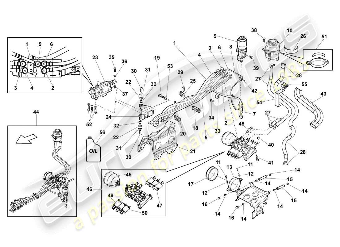lamborghini lp640 roadster (2009) selettore marcia diagramma delle parti