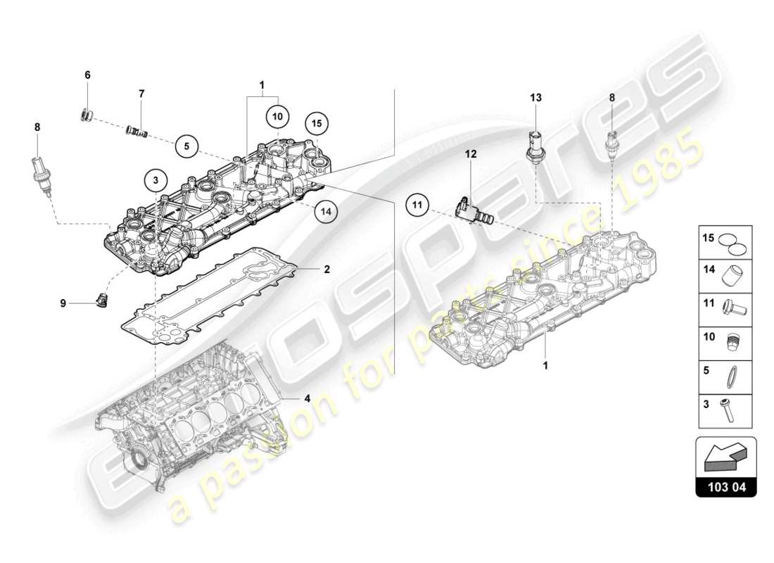 lamborghini 2023 (evo coupe 2wd) coperchio vano motore schema delle parti
