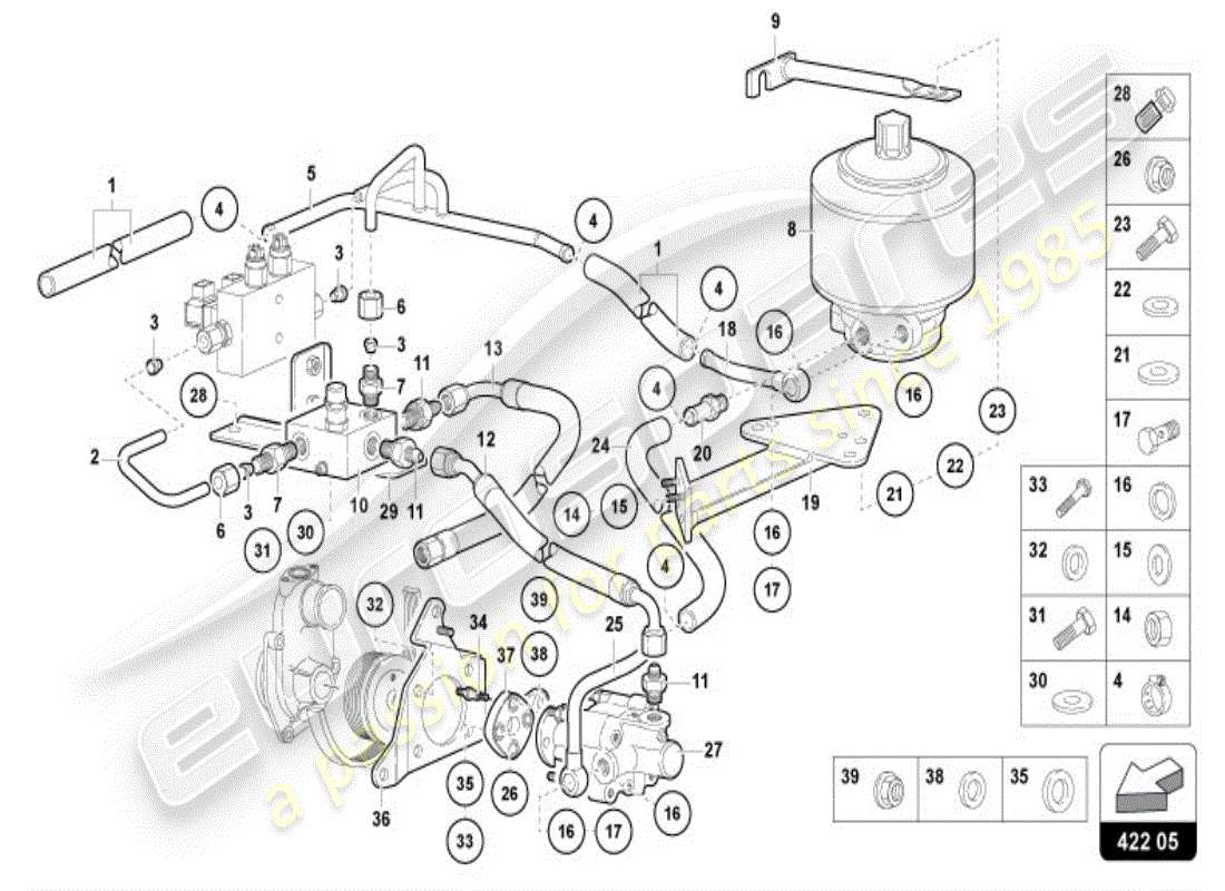 lamborghini diablo vt (1997) servosterzo diagramma delle parti