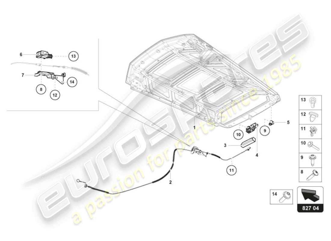 lamborghini tecnica (2024) leva di rilascio diagramma delle parti