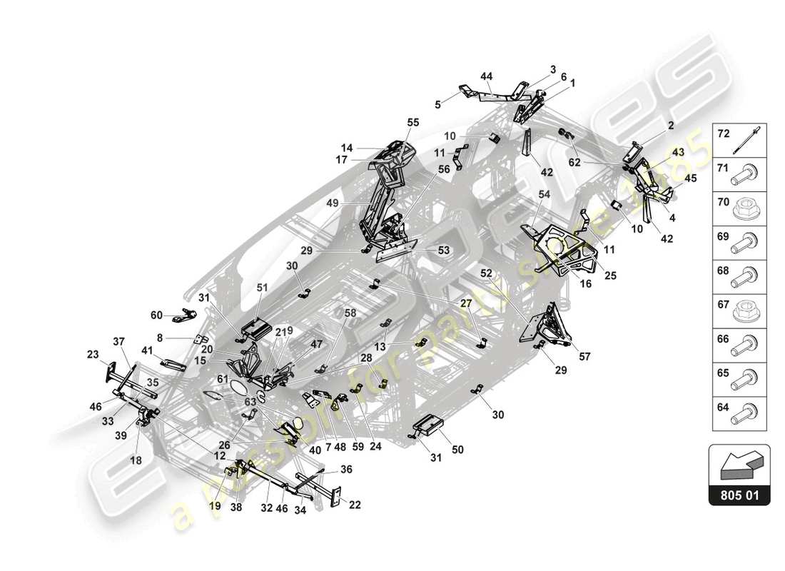 lamborghini gt3 (2017) staffe schema delle parti