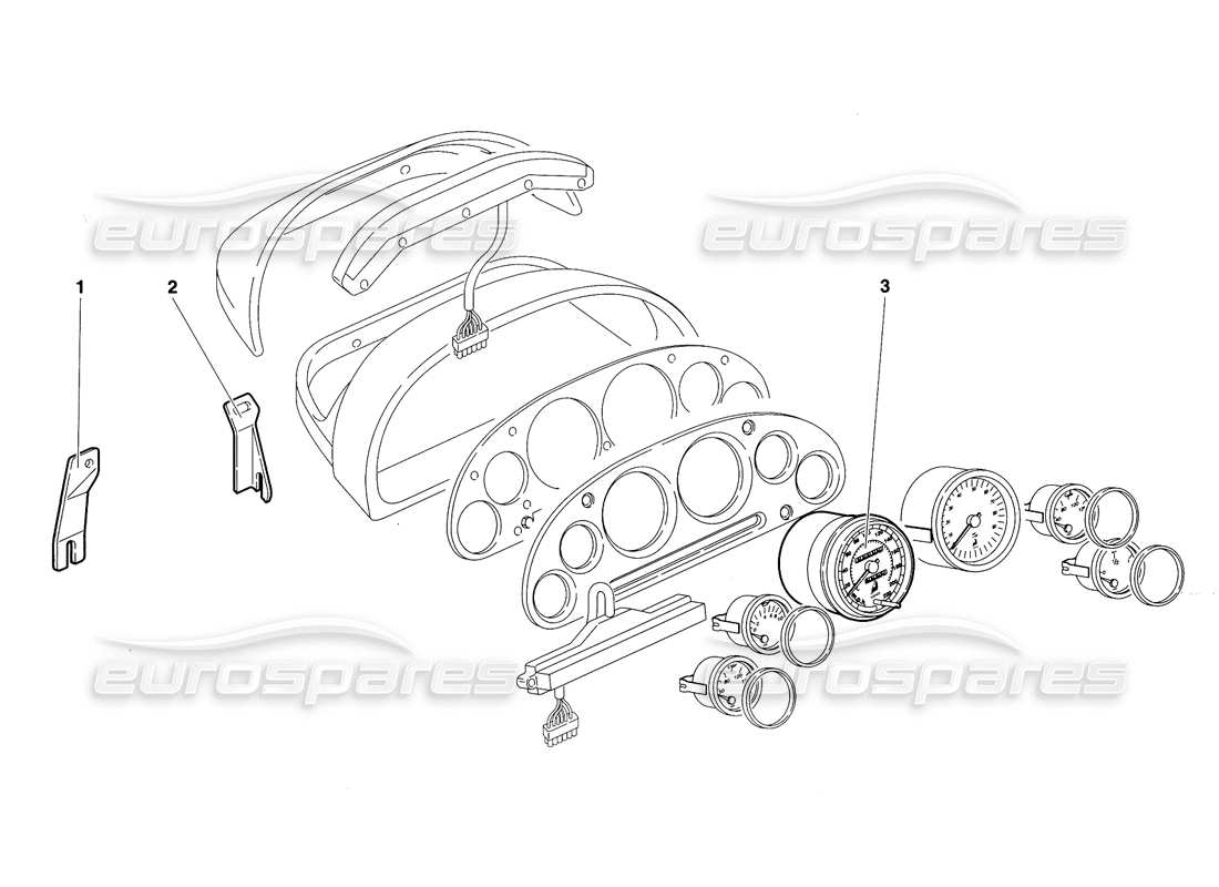 lamborghini diablo sv (1997) diagramma delle parti degli strumenti del cruscotto (valido per rh d. - marzo 1997).