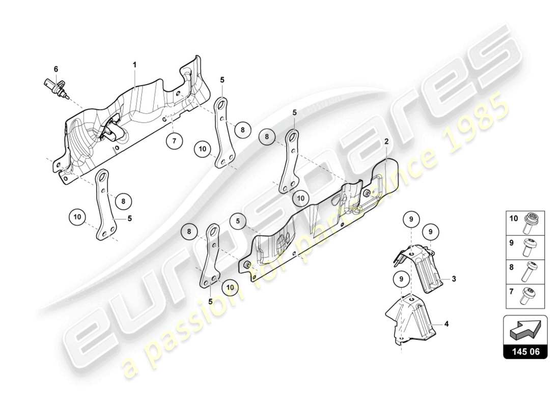 lamborghini urus (2019) scudo termico diagramma delle parti